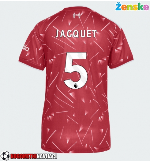 Ženske Nogometnih dresov Liverpool Jeremy Jacquet #5 Domači 2026-27 Kratki rokavi Ženske Nogometnih dresov Liverpool Jeremy Jacquet #5 Domači 2026-27 Kratki rokavi